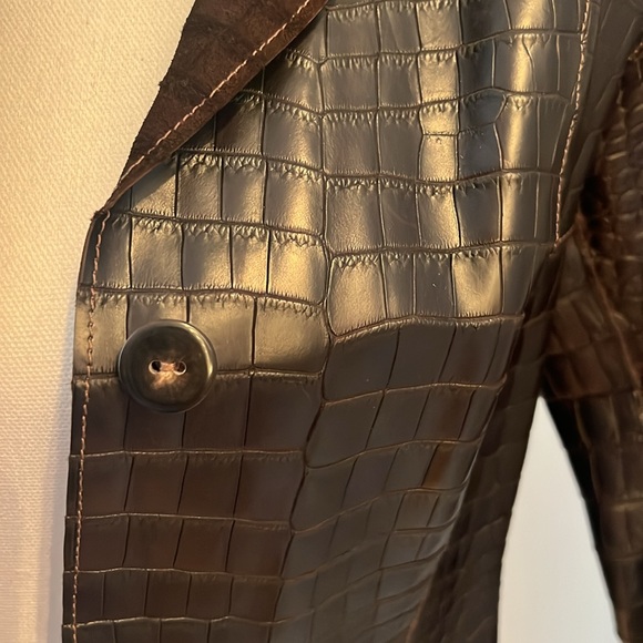 REAL CROC LEATHER JACKET CUSTOM MADE Size Small - Picture 15 of 17
